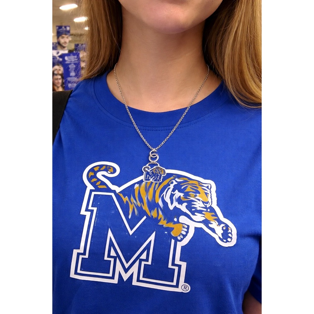 WinCraft Memphis Tiger Necklace Silver Tone Team Logo Pendant Collegiate Jewelry - Picture 2 of 3